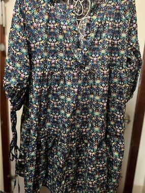 Cynthia Crowley NWT Penelope Orange Blossom Dress in Black Multicolor.
